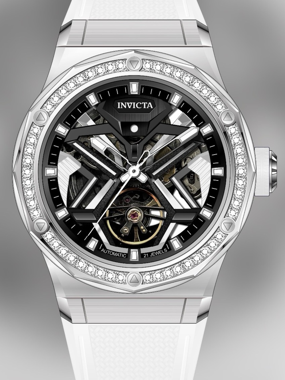 Invicta Objet D'Art Lumidia Diamond Automatic Men’s Watch-White(70130)